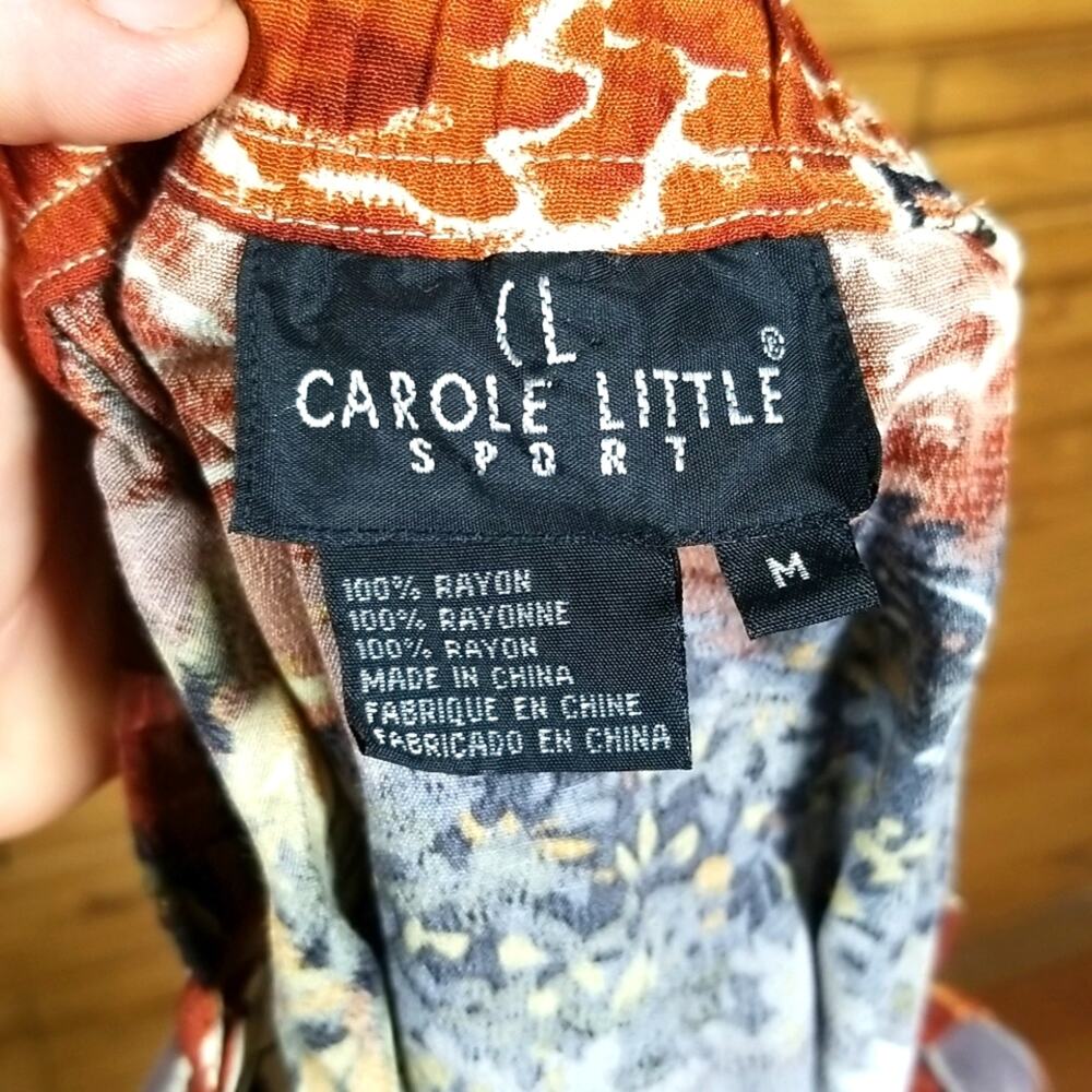 Carole Little Sport Rayon Wrap Skirt Paradise Island Mural Graphic Size Medium - Picture 7 of 8